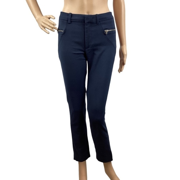 Zara Skinny Pants Size XS Navy Blue Ankle Length - Picture 1 of 7